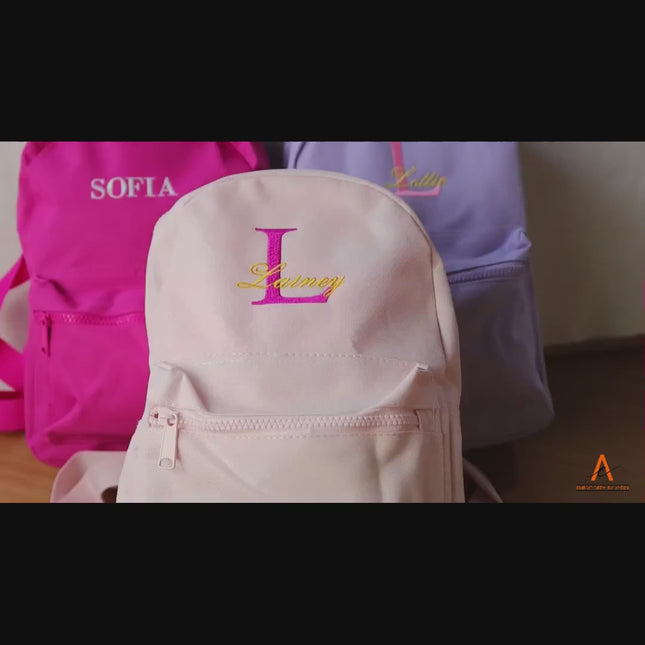 Personalised Kids Name & Initial Backpack – Embroidered Back to School  Backpack Kids Gift