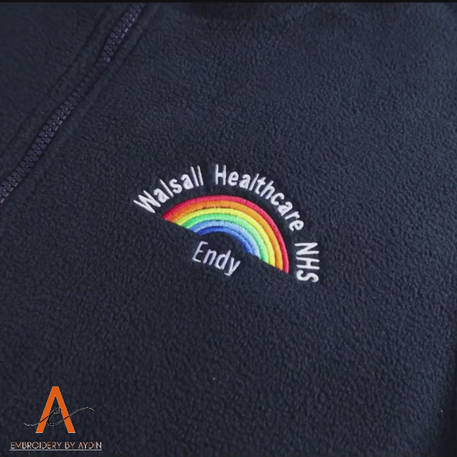 Personalised NHS Rainbow Fleece Jacket, Embroidered Hospital Department Name Jacket