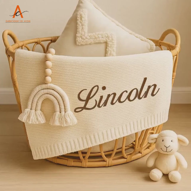 Personalised Name Baby Blankets – Embroidered Blankets for Baby, Baby Gifts