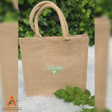 Personalised Jute Tote Bag, Custom Name Bridesmaid Tote Bag, Embroidered Minimalist Shopping Bag, Hen Do Gift for Her, Bridesmaid Party Gift