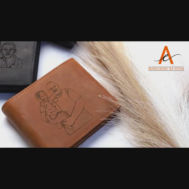 Personalized Dad Fist Bump Leather Wallet, Custom Kids' Names Wallet, Dad Present