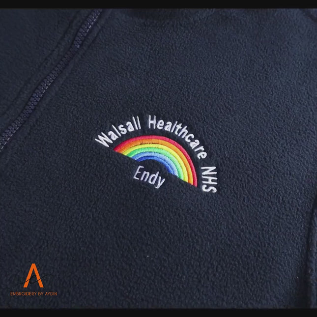 Embroidered Rainbow Zip Fleece, Personalized Hospital / Department Name Jacket