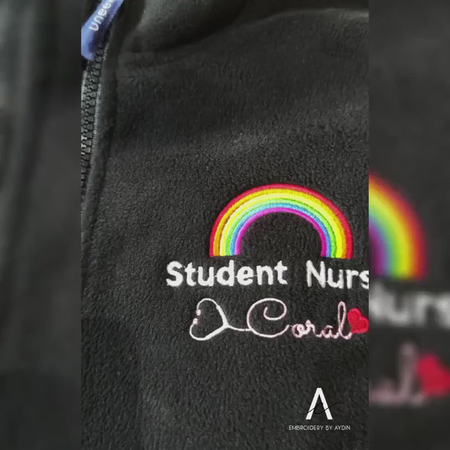 National Heroes Rainbow Embroidered Hoodie, Custom Monogrammed Embroidered Hoody