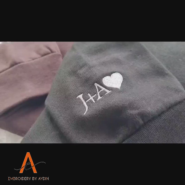 Embroidered Roman Numeral Matching Hoodie