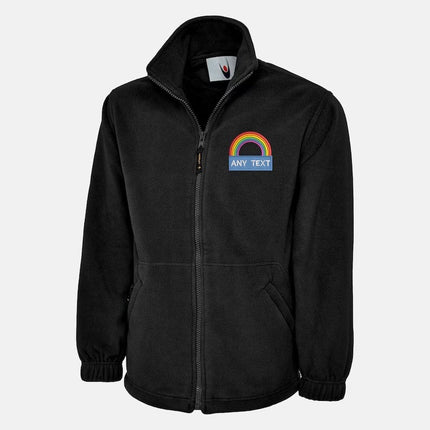 Embroidered Rainbow Medical Fleece, Personalised National Heroes Workers Hospital Monogram Zip Fleece Jacket, Custom Healthcare Outerwear