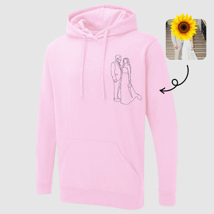 Custom Photo Hoodie, Embroidered Dog Outline Sketch on Jumper, Personalised Pet Portrait From Picture Sweatshirt, Dog Mom Hoody, Couple Gift