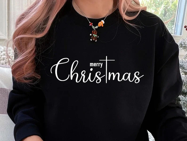 Merry Christmas Sweatshirt, Women Christmas Crewneck Jumper, Merry And Bright Sweaters, Christmas Cozy Unisex Jumper, Christmas Holiday Gift