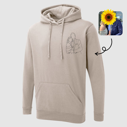 Custom Photo Hoodie, Embroidered Dog Outline Sketch on Jumper, Personalised Pet Portrait From Picture Sweatshirt, Dog Mom Hoody, Couple Gift