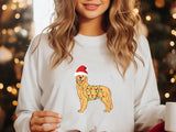 Golden Retriever Xmas Jumpers, Dog Christmas Lights Crewneck Sweatshirt, Xmas Dog Lovers Printed Sweaters, Dog Mum Sweater, Xmas Eve Gifts