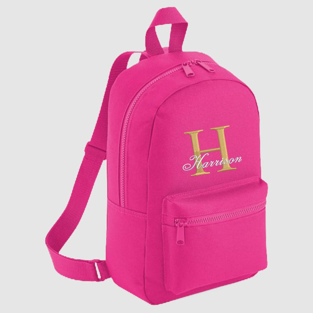 Personalised Kids School Backpack, Custom Name/Initial Embroidered Rucksack, Pre School Children Backpacks, Kids and Toddlers Nursery Bag